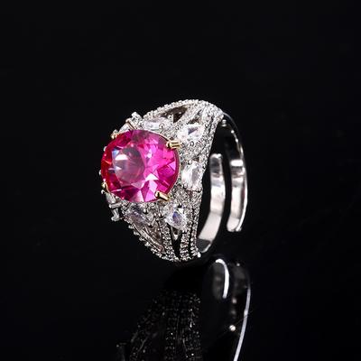 Hao Set con diamante temperamento ellittico imitazione blu rosso corindone pietra preziosa anello di diamanti regina con lo stesso anello aperto donne