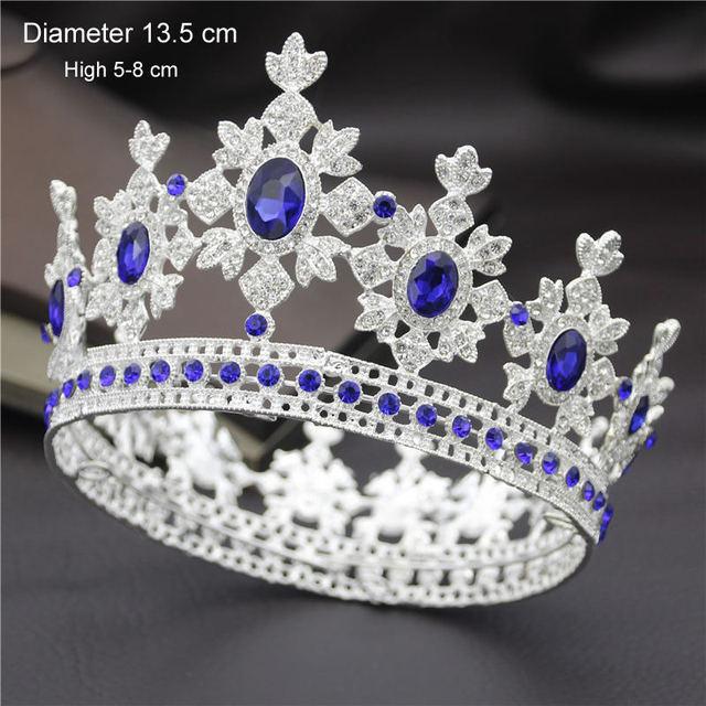 Fashion Royal King Queen Bridal Tiara Crowns For Princess Diadem Bride Crown Prom Party Hair Ornaments Wedding Hair Jewelry