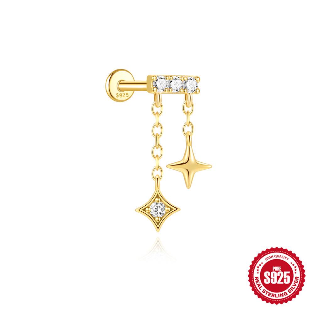 Sterling Silver Devil's Eye Star Cartilage Stud