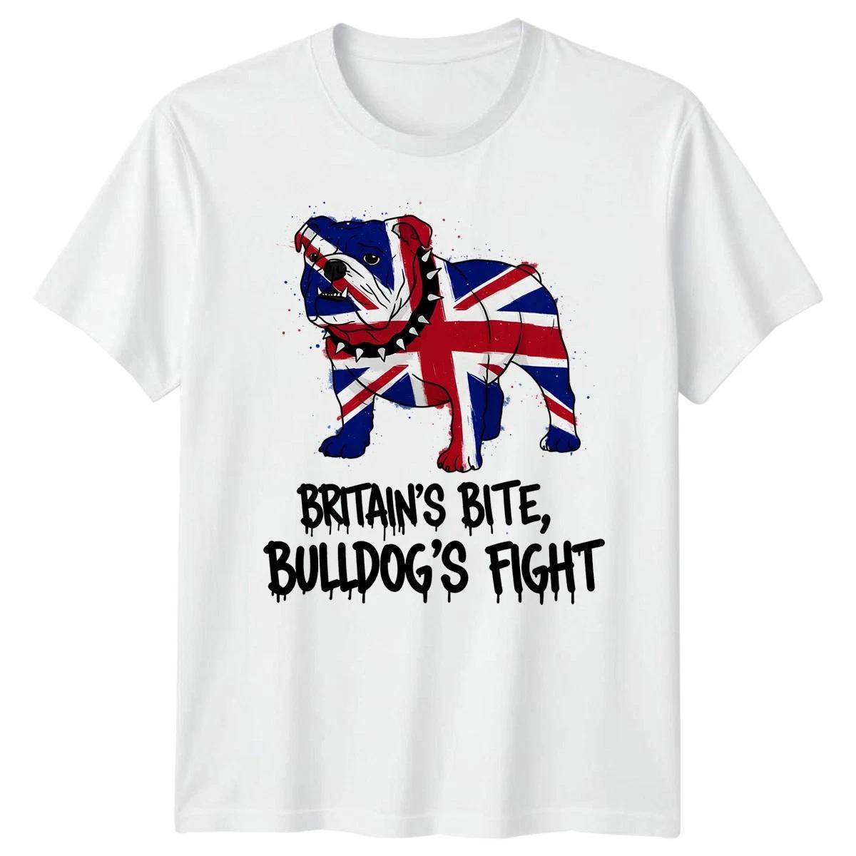 Union Jack Bulldog T-Shirt British Great Britain & UK Flag Tee For Adults Kids#3 160