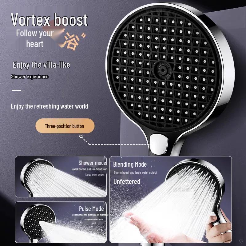 High-Pressure 15cm Shower Head with Enhanced Water Output and Integrated Filter