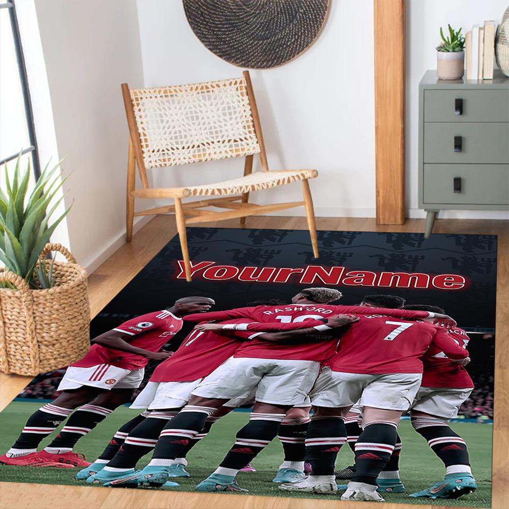 Manchester Customizable Name Floor Rug Office Rug Suitable for Dining Room Study room Hallway Decorate room Antislip Carpet Decorate Offices