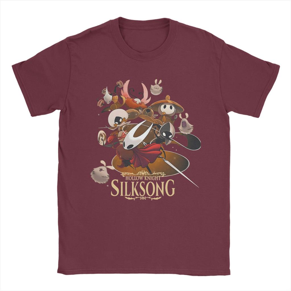 Spiel Hollow Knight Silksong T-Shirts für Herren Kreative Reine Baumwoll-Tees O-Ausschnitt Kurzarm T-Shirts Geburtstagsgeschenk Kleidung