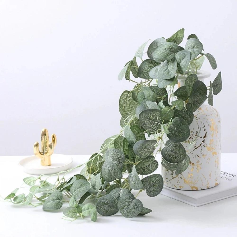 Elegant Artificial Eucalyptus Leaf Vine Real Touch Fake Plants  Outdoor Indoor Garden