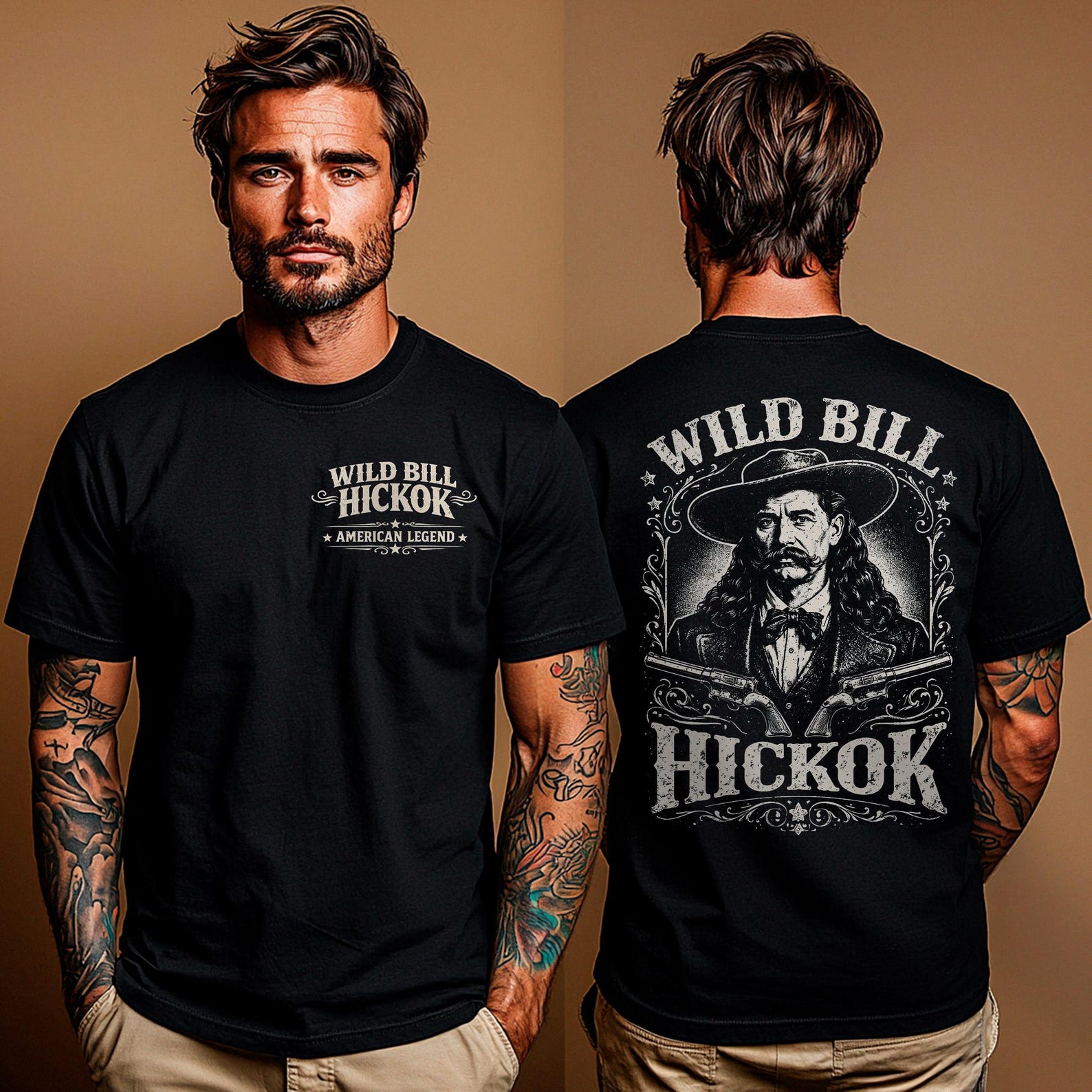 Wild Bill Hickok Shirt: American Legend Gunslinger T-Shirt | Wild West Lawman Outlaw Vintage Unisex Tee XL
