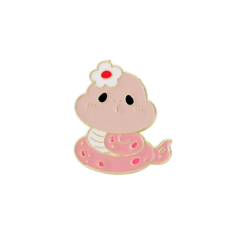 Snake Brooch Zodiac Commemorative Badge Cute Cartoon Animal Children'S Clothes Decorative Badge