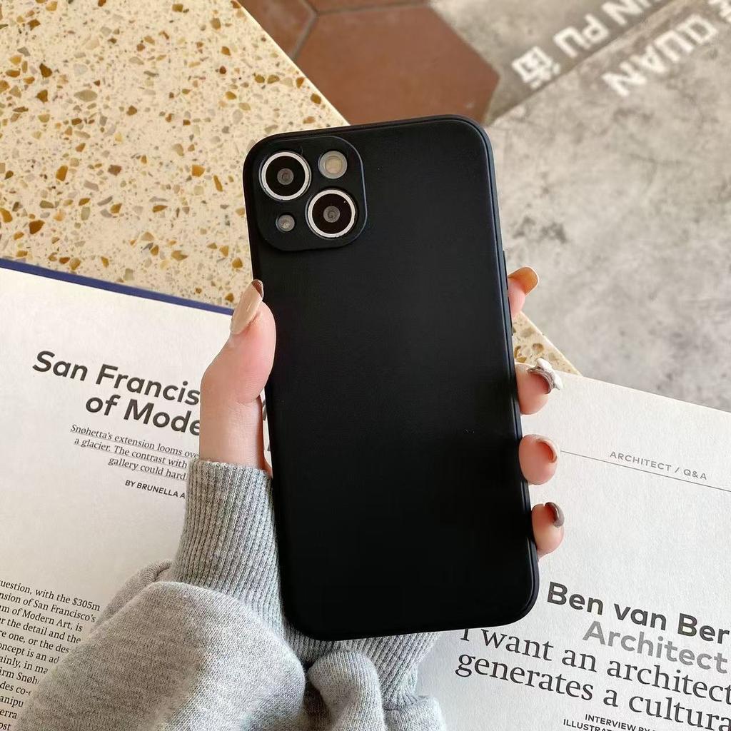 Applicable To Apple 17 Straight Edge Rubik's Cube Fine Hole 15plus Mobile Phone Case Liquid Silicone 14Pro Solid Color 13/12/16 X
