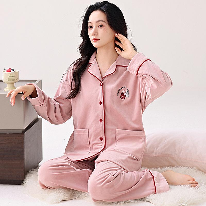 Autumn And Winter Women'S Thin Velvet Pajamas Women'S Island Velvet Warm Coral Velvet Loungewear Set Short Velvet