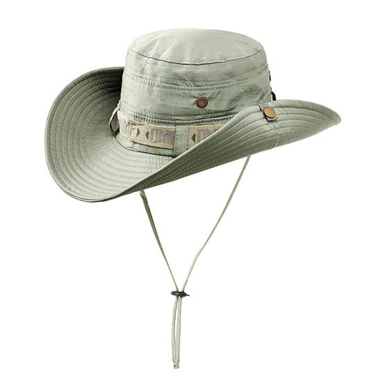 Summer Cap Useful Washable Decorative Curled Edge Wide Brim Men Sun Hat Outdoor