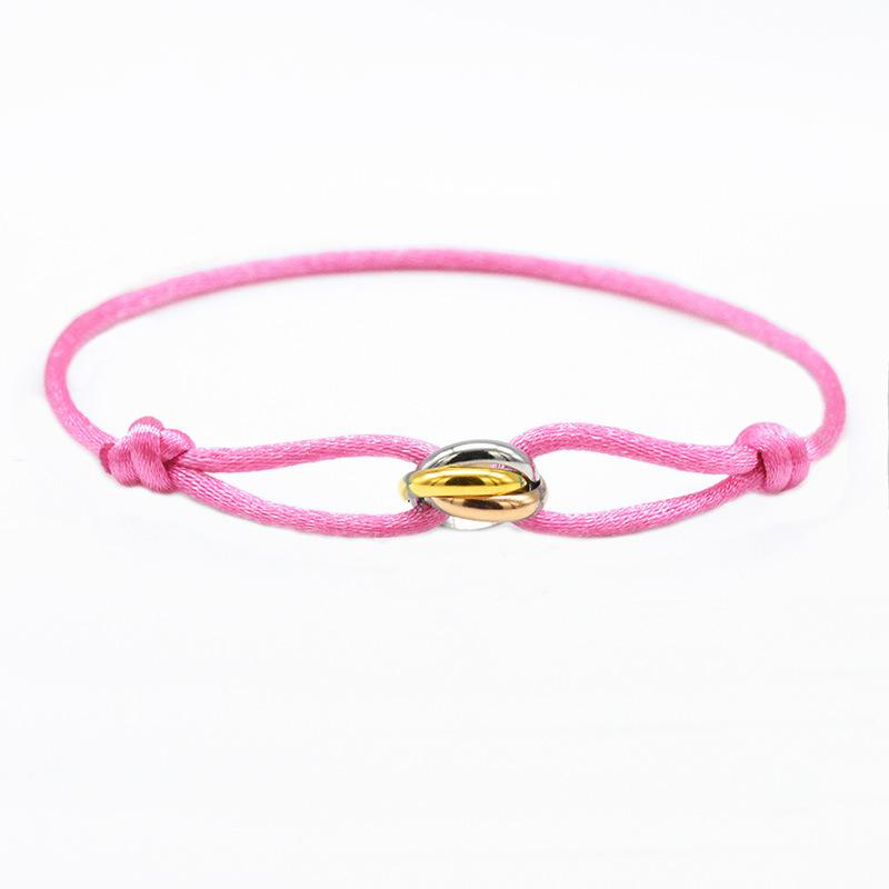 Braccialetto lucky con perline per coppia, amicizia, anelli in acciaio inossidabile, regolabile, impermeabile, braccialetto per amanti per donne, uomini, gioielli