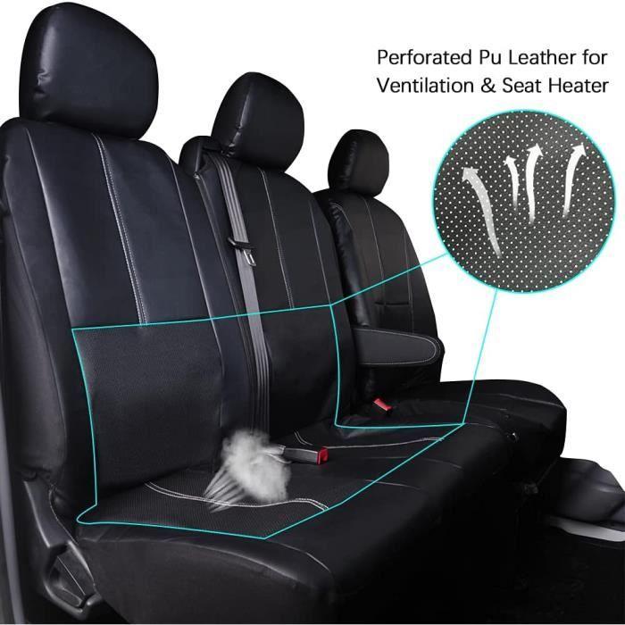 Housses de siège - TOYOUN - Similicuir - Compatible airbag - Lot de 3 pièces