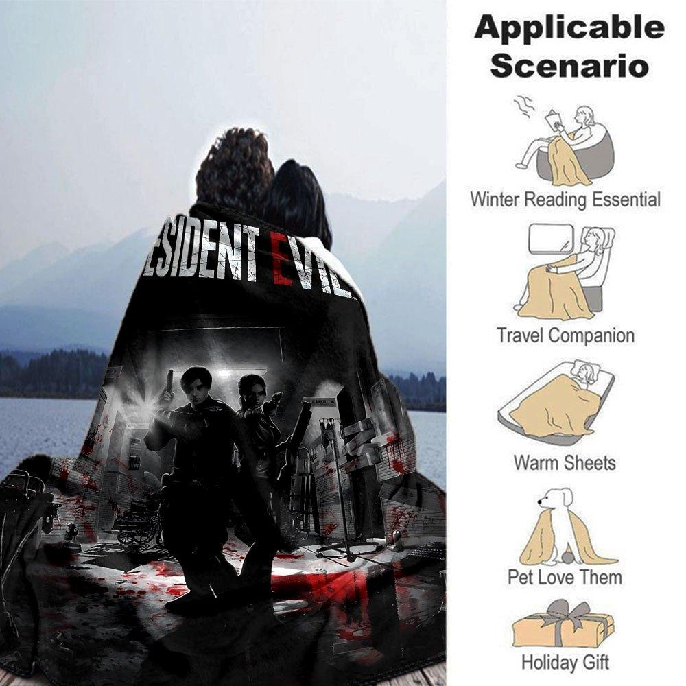 1pc Resident Evil 11 Blanket Soft Warm Throw for Home, Office, Travel All Season Cozy Bedding Gift, Office Cozy Accessor
