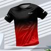 Men's T-shirt Outdoor Sports Running T-shirts Letter Gradient Pattern 3D Printing T Shirts Quick Drying Short Sleeve Top