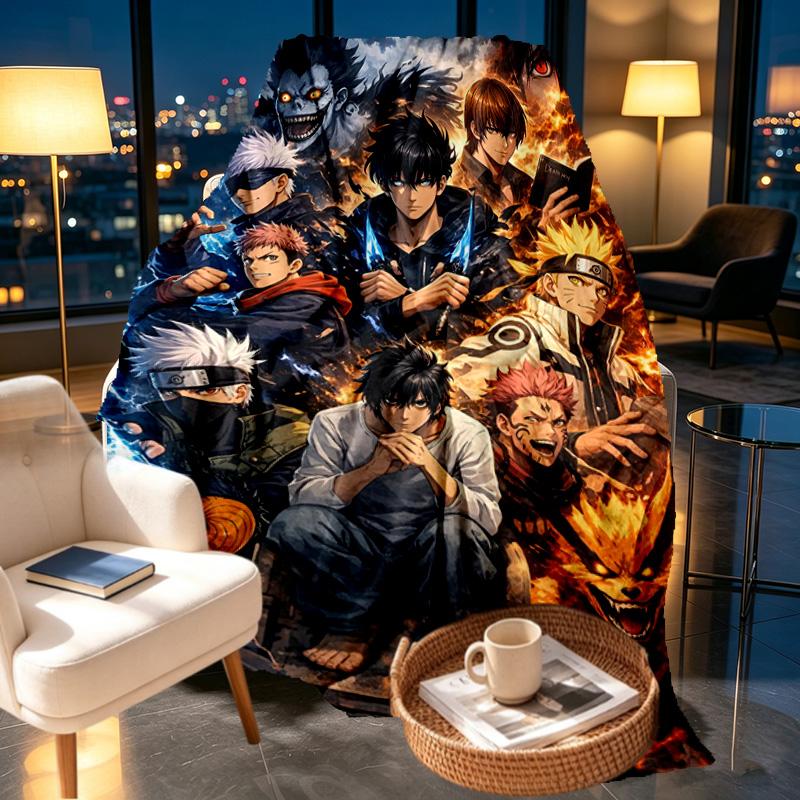 Jujutsu Kaisen Print Blanket - Soft & Comfortable, for Bedroom, Travel, Sofa, Home Decoration - Birthday Christmas Gift for Friend