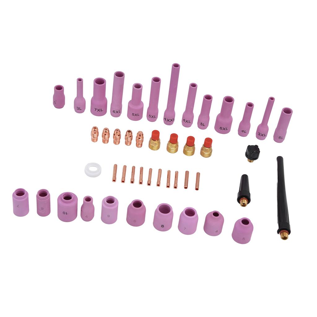 46Pcs TIG Gas Lens Kit Collet Body Assorted Size for WP92025 TIG Welding Torch Accessories