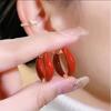 2026 Trendy Enamel Ear Studs: Elegant Niche Design, Sophisticated Retro Hong Kong Style for Women