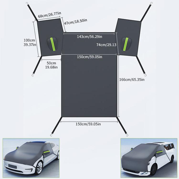 Car Windshield Cover Snow Ice Frost Protector Sun Shade Snow Cover Winter Windproof Front Windshield Protector Universal Fit for SUV Sedan