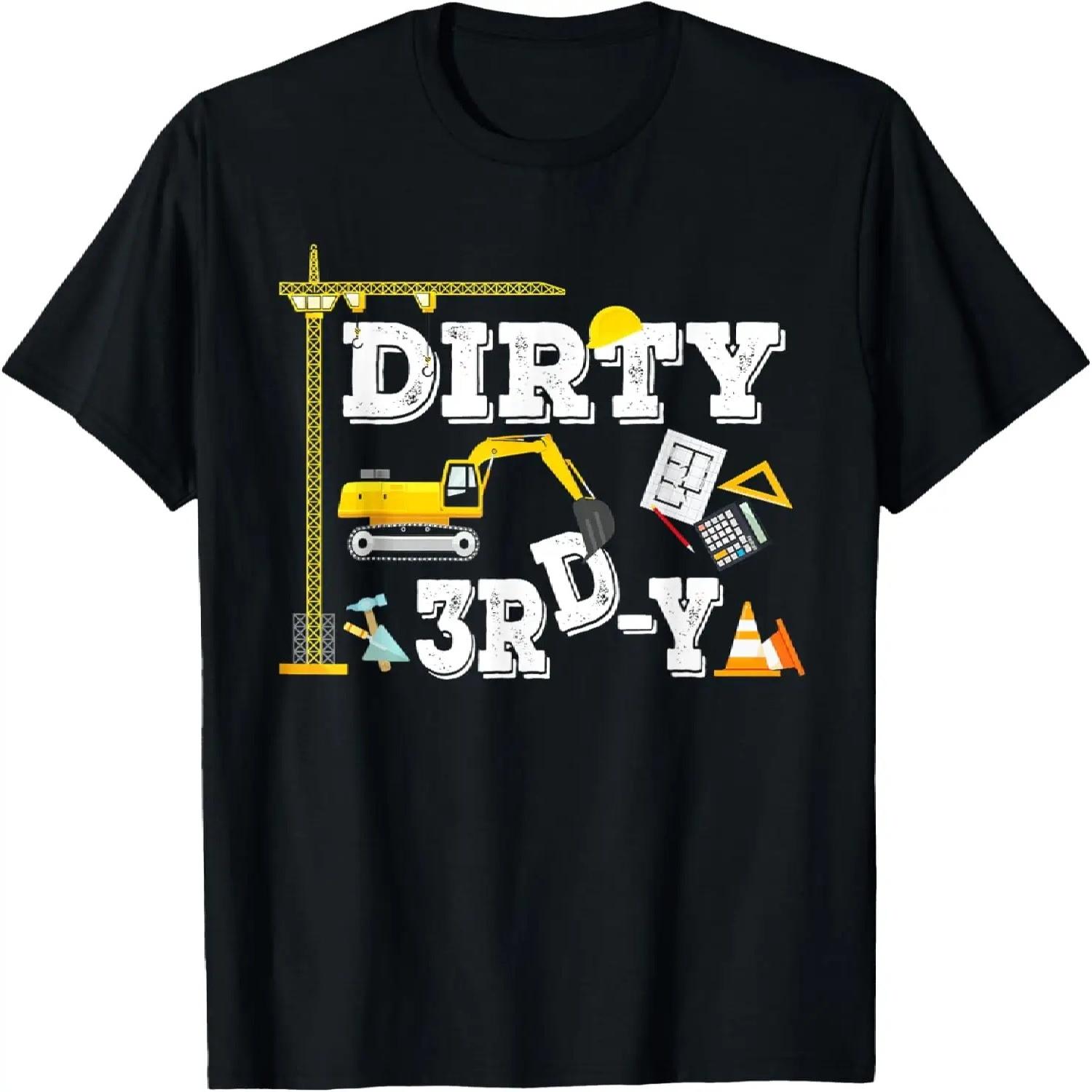 Kids Construction Truck 3rd Birthday Boy Excavator 3 Digger T-Shirt XXXXXL чёрный