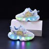 Glowing 2025 Spring/Autumn Light-Up Velcro Sports Shoes for Girls - Cartoon Design and Running Comfort