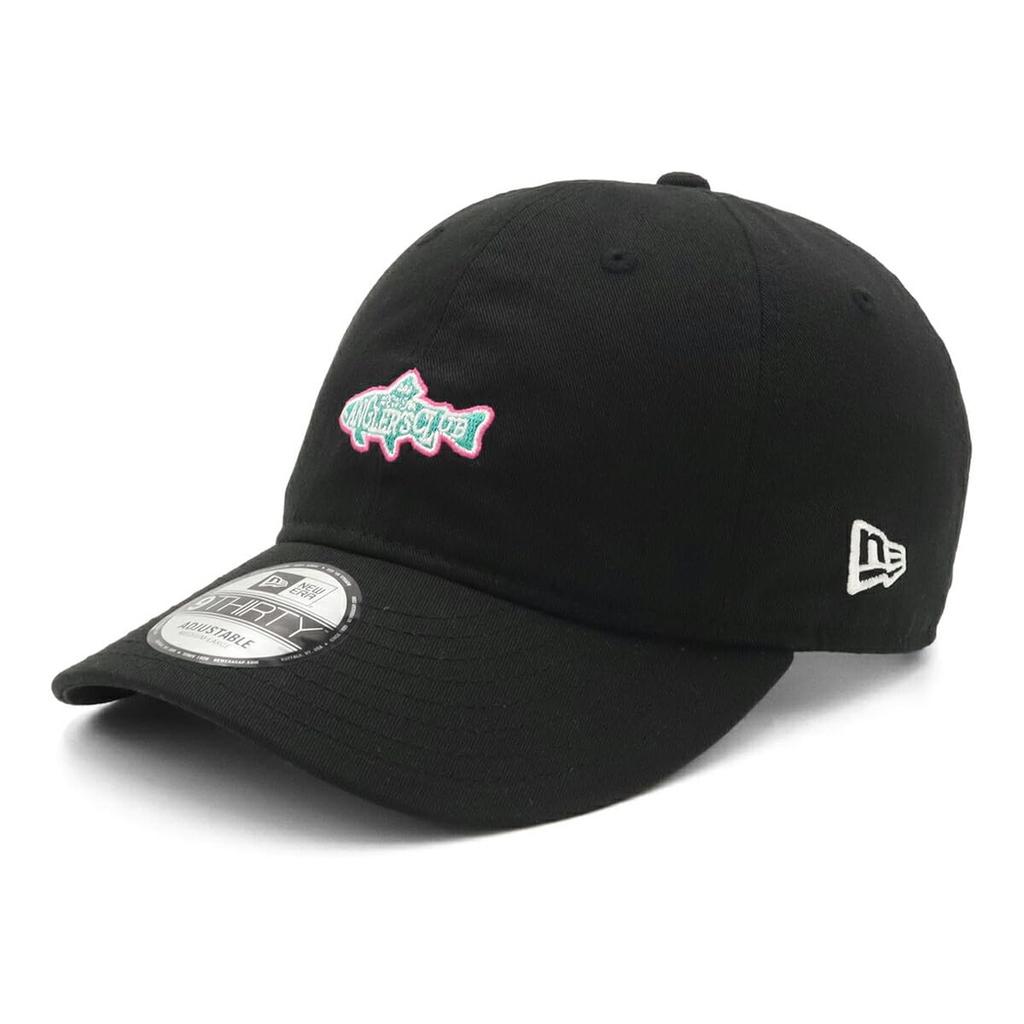 New Era 930 Angler Club FOD Black Outdoor Cap with Original Size Logo, M/L