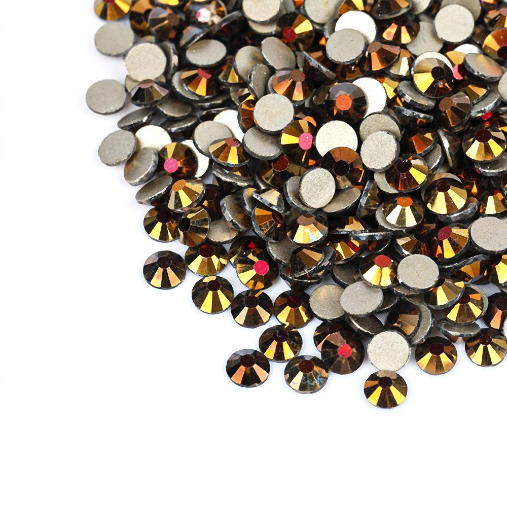 Gold Bottom Colored Glass Flat Bottom Diamond Nail Drill, Mobile Phone Accessories Sticker Diamond Diy Rhinestone Jewelry Accessories