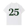 Men's 100% Cotton Crew Neck Short Sleeve T-Shirt, Casual Classic Number 25 Graphic Printed Soft Breathable Summer Daily Wear Tee for Men