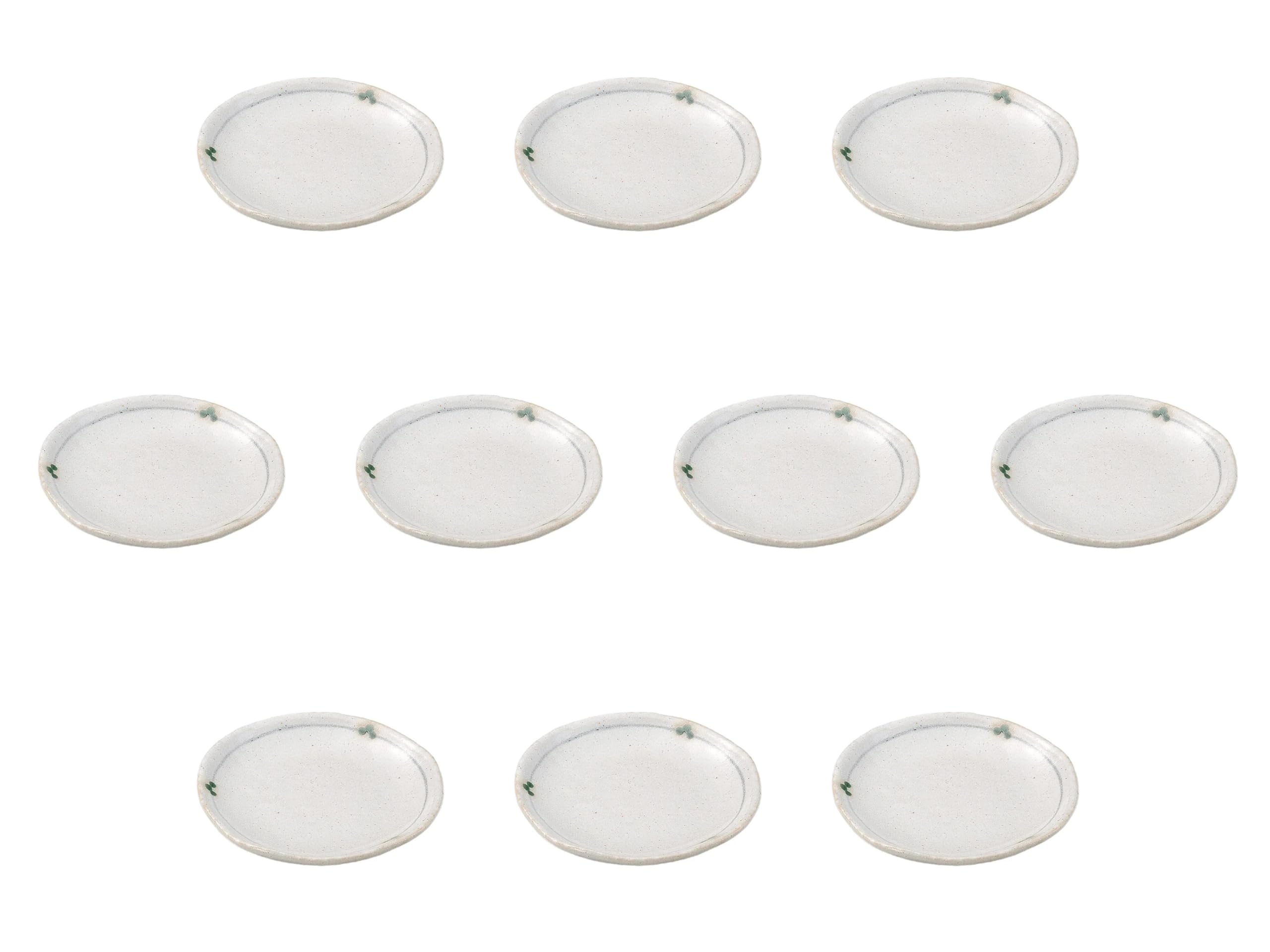 

Set of 10 Mitsuba round plates x Side plates Setomonohonpo 4.0 [13 1.7 cm]