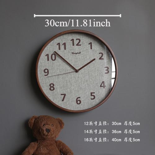 

Декор для дома в скандинавском стиле Деревянные бесшумные настенные часы Украшение гостиной Современный дизайн Стеклянные зеркальные настенные часы Льняные художественные часы