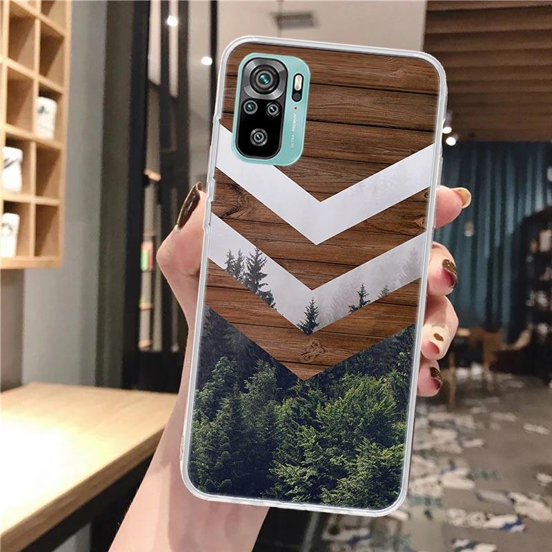 Forest Geometry Wood Nature Soft Phone Case For Xiaomi Redmi Note 12 12S 13 14 11 11S 10 Pro 10S 11T 11E Plus 14Pro Pattern Cove