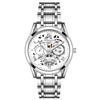 New Fashion Luxury Man Business Hollow Skeleton Faux Mechanical Watch Men Stainless Steel Quartz Watches Male Clock reloj hombre