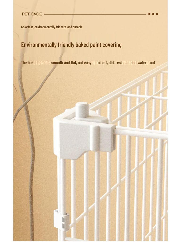 Reinforced Three-Layer Indoor Pet Cage with Toilet for Small Dogs