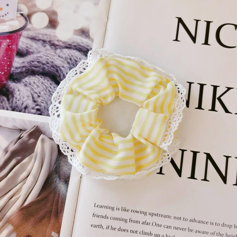 2PCS Minimally striped elastic headband hair accessory hair tie ponytail rope