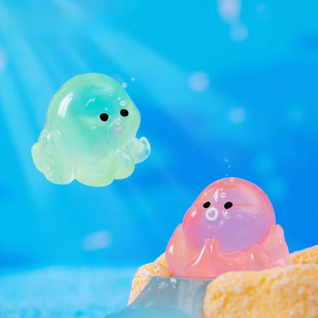Colorful Glowing Mini Octopus Resin Decoration For Aquarium And Terrariums