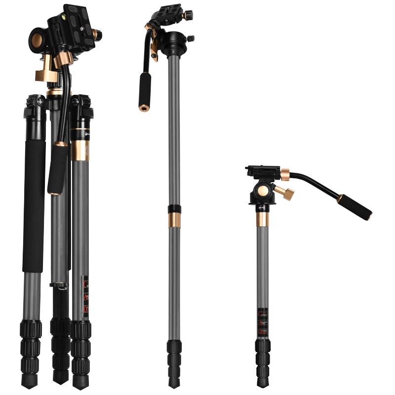 8-Light Edition Q222C Carbon Fiber DSLR Camera Tripod for Photography & Videography - Portable & Travel-Friendly