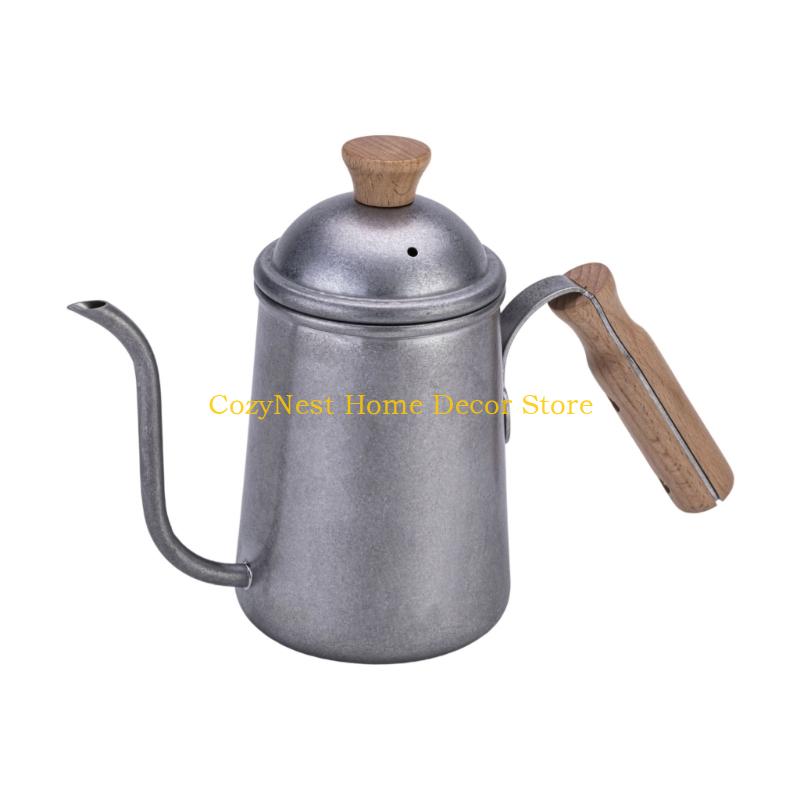 92MF Coffee Hand Brewing Pot 650ml Long Gooseneck Coffee Pot Stainless Steels Pours Over Kettle Camping Portable Pot