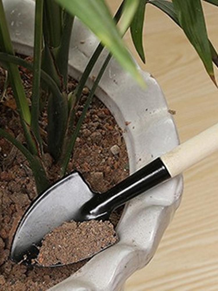 3Pcs Shovel Rake Spade Set Small Rake Shovel Spade Wooden Handle Garden Tool Sets Hand Planting Tools for Indoor Gardening