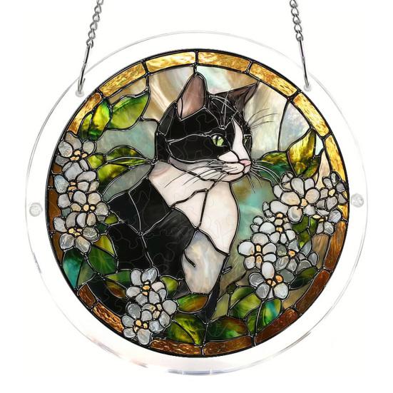 Yousheng Acrylic Puzzle Suncatcher DIY Jigsaw Puzzle Suncatcher Kit with UV Printed Design Colorful Window Hanging Ornament for Home Garden Decor