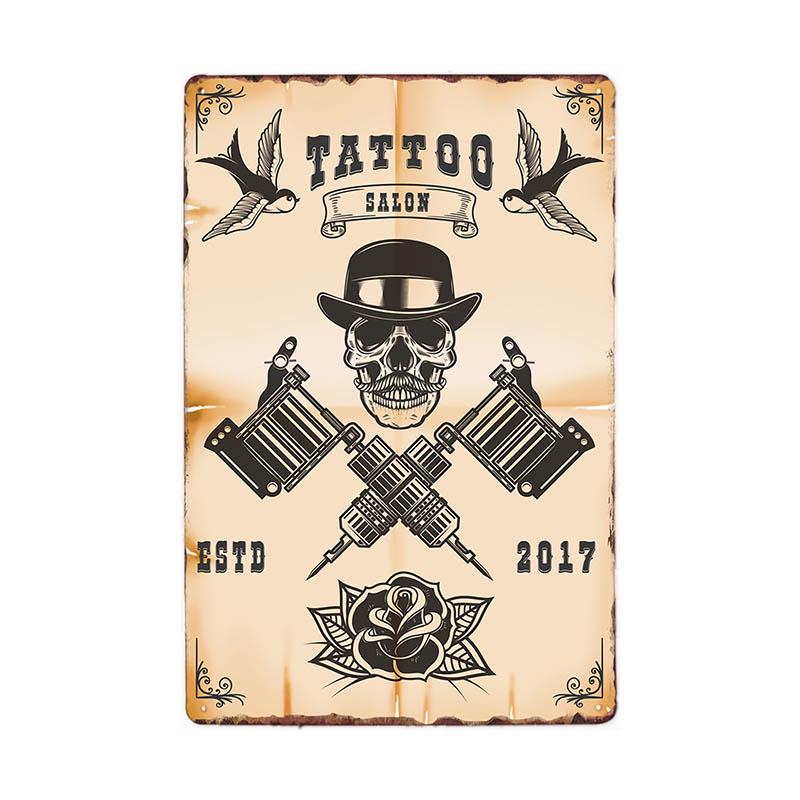 Neue Tattoo Shop Barbershop Hängen Malerei Dekor Metall Platte Poster Vintage Wand Aufkleber Kunst Eisen Plaques Dekorationen 20x30 cm