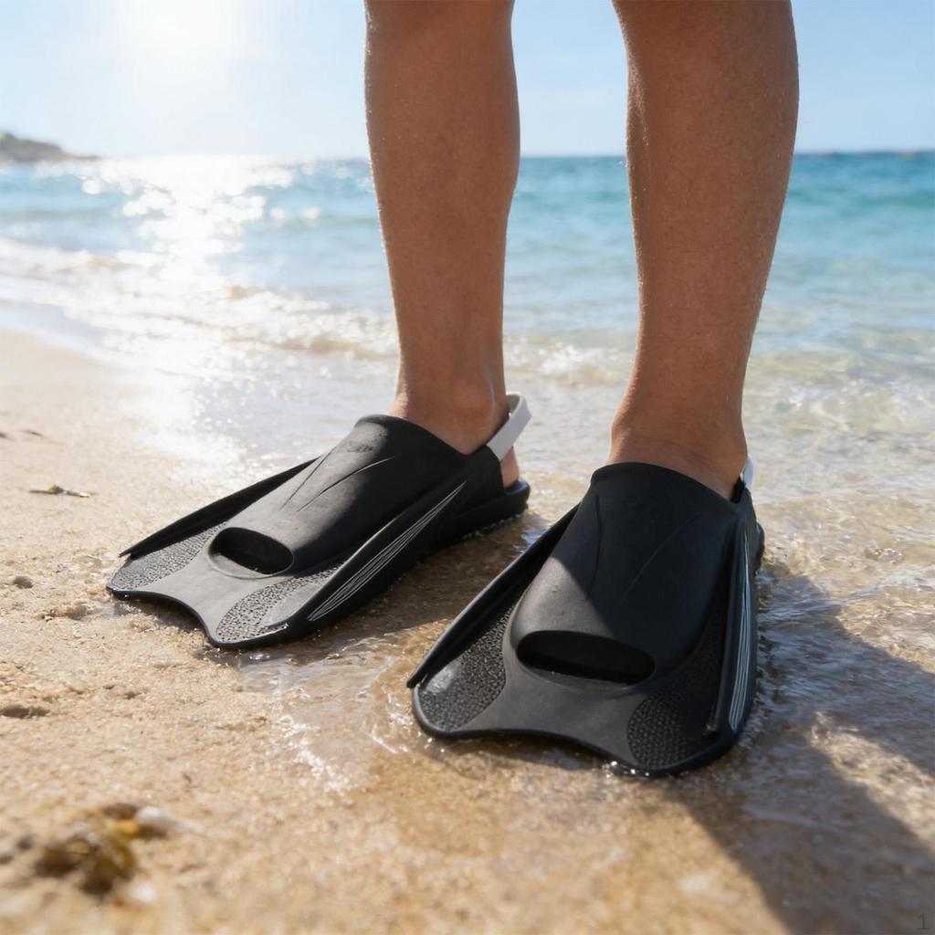 1 Pair Swim Flippers Nonslip Scuba Diving Fins Training Soft Silicone Short Design for