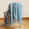 Sofa throw blanket, hotel air conditioning blanket, solid color knitted blanket, homestay bed end decorative blanket, versatile bed cover with