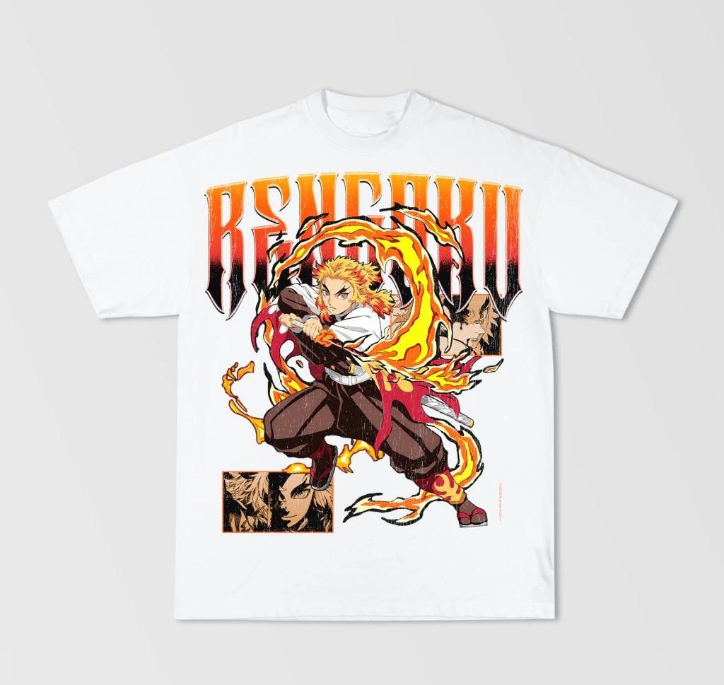 Japanese Anime Print Pattern T-shirt Casual Loose Streetwear Sports Cotton Top Crew Neck Unisex Comfortable Top