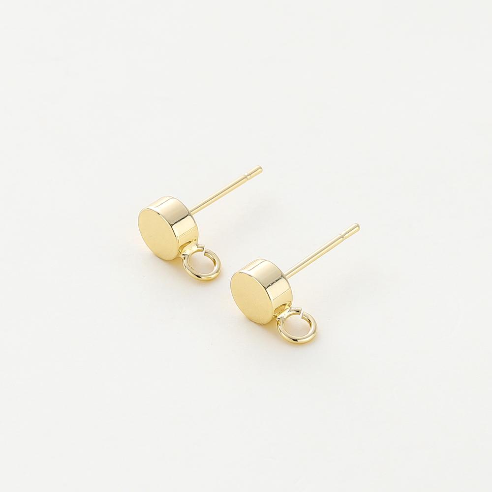 10Pcs 14K/18K Gold Color Plated Brass Ear Stud with Hoops Earring Hooks for Jewelry Making DIY Earrings Accessories Supplies