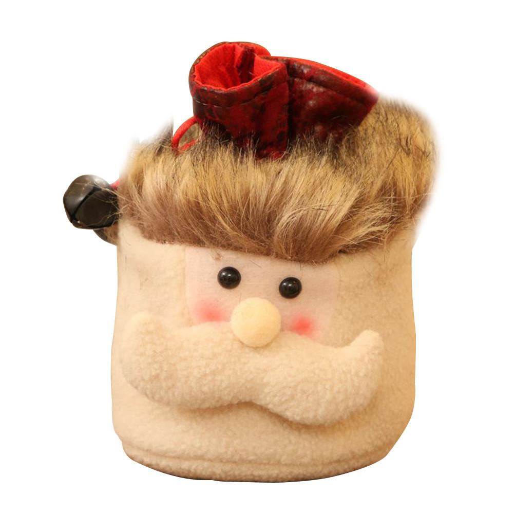 Charming Christmas Kids Gift Candy Bags Featuring Santa Claus Snowman And Elk Design