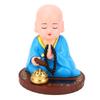 Little Monk Figurine Solar Powered Auto Nodding Little Monk Statue for Office Desk Car Dashboard