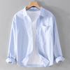 Summer Men's Linen Long-Sleeve Shirt Breathable Lightweight Versatile and Casual  Long Sleeved Top