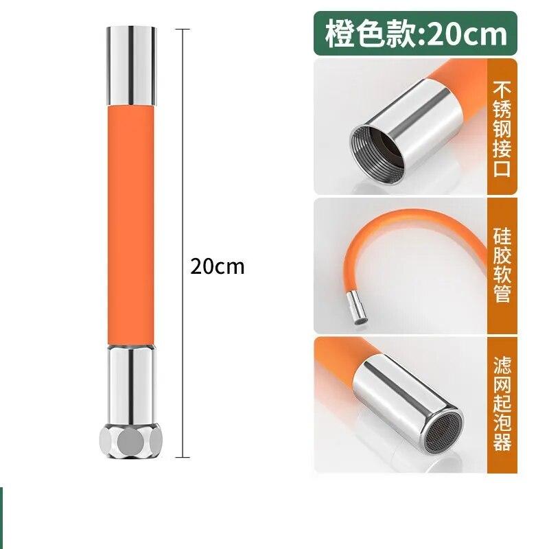 

Удлинитель для кухонного смесителя, универсальный, вращающийся на 360°, силиконовый гибкий шланг, трубка для водопроводного крана для умывальника в ванной комнате