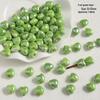 Handmade Cute Flower & Heart Green Ceramic Beads for DIY Jewelry
