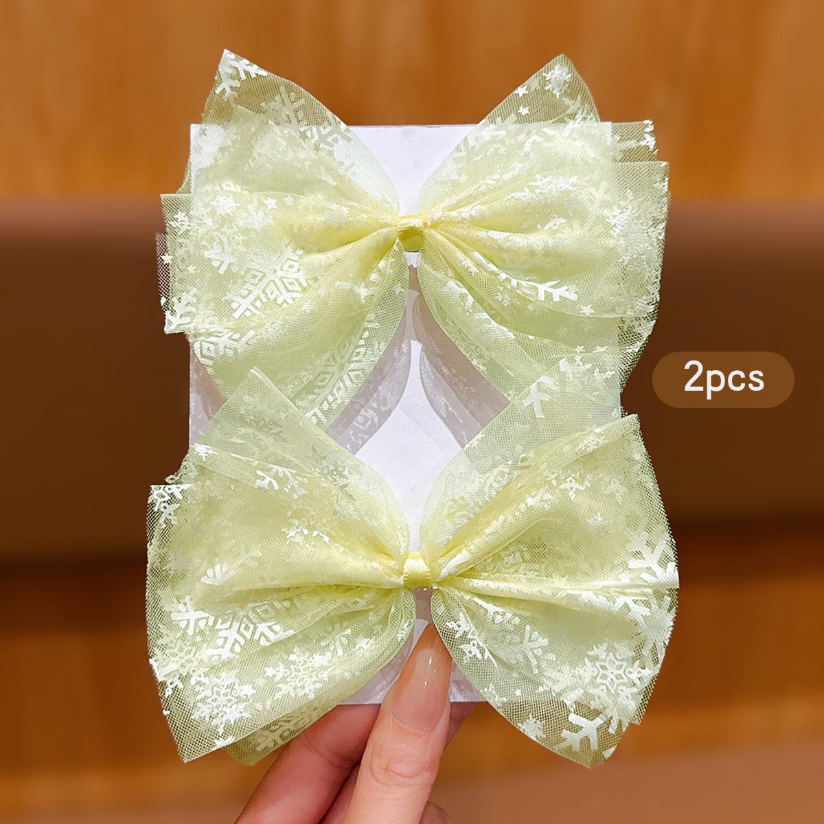 

2 yellow bow hair clips with fashionable temperament suitable for daily use as hair accessories