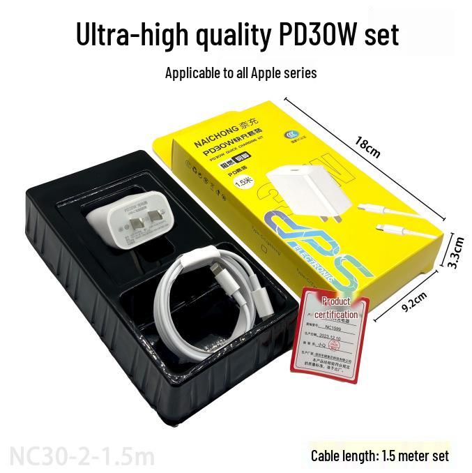 Apple-Compatible PD30W Type-C Fast Charger with 3C Certification for Mobile Phones