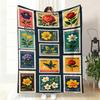 VIKAMA Sonnenblumen Flanell Decke für Schlafzimmer Wohnheim Nickerchen Decke Sofa Überwurf Decke Klimaanlagen Decke Heimdeko